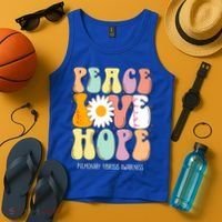 Peace Love Hope Pulmonary Fibrosis Awareness Gift Tank Top thumb 4