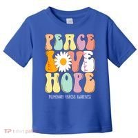 Peace Love Hope Pulmonary Fibrosis Awareness Gift Toddler T-Shirt thumb 0