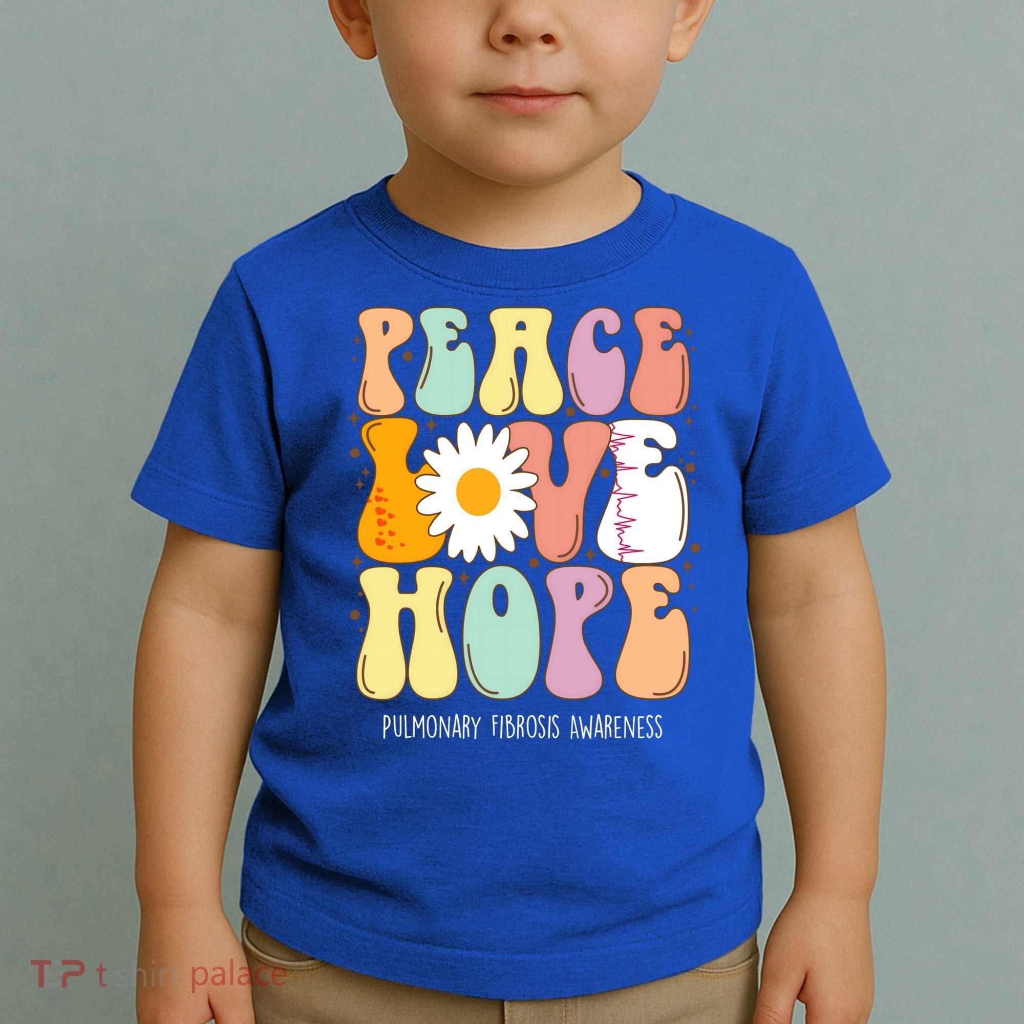 Peace Love Hope Pulmonary Fibrosis Awareness Gift Toddler T-Shirt