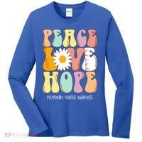 Peace Love Hope Pulmonary Fibrosis Awareness Gift Women's Long Sleeve Shirt thumb 0