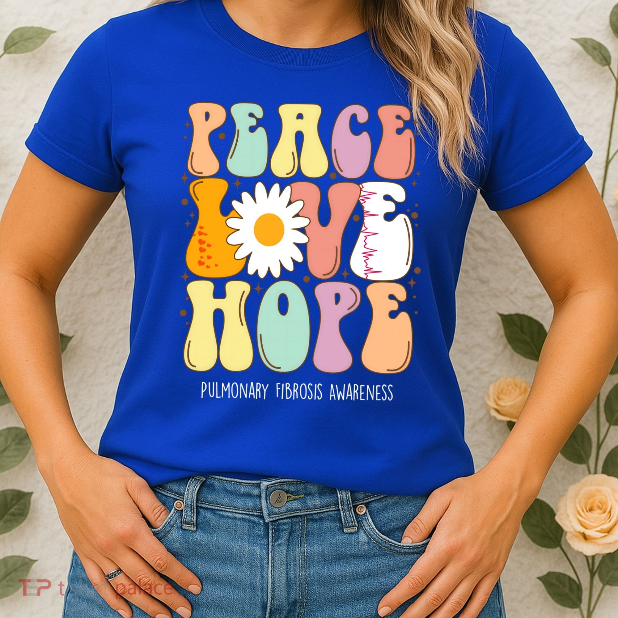 Peace Love Hope Pulmonary Fibrosis Awareness Gift Women's T-Shirt