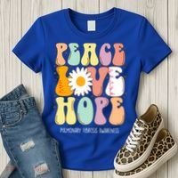 Peace Love Hope Pulmonary Fibrosis Awareness Gift Women's T-Shirt thumb 3