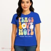 Peace Love Hope Pulmonary Fibrosis Awareness Gift Women's T-Shirt thumb 4
