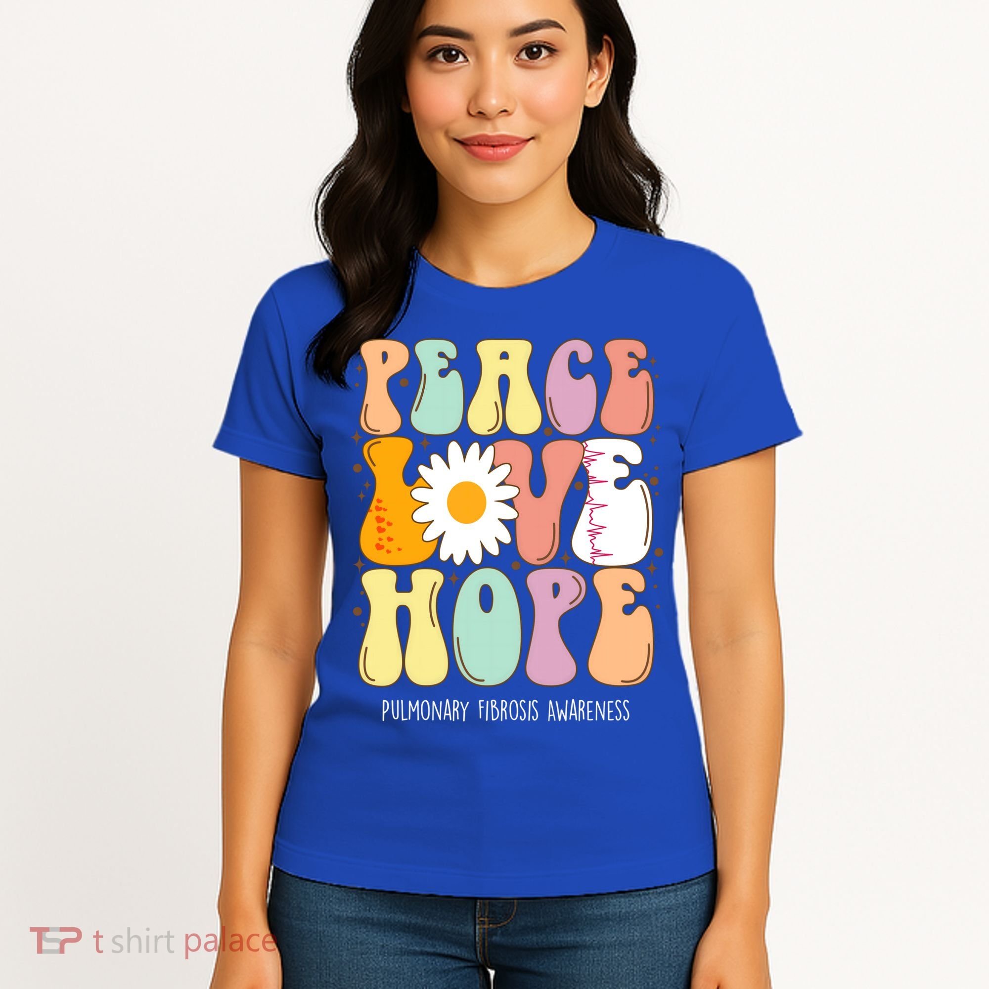 Peace Love Hope Pulmonary Fibrosis Awareness Gift Women's T-Shirt