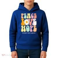 Peace Love Hope Pulmonary Fibrosis Awareness Gift Kids Hoodie thumb 4