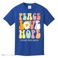 Peace Love Hope Pulmonary Fibrosis Awareness Gift Kids T-Shirt thumb 0