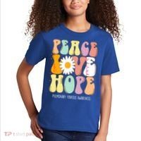 Peace Love Hope Pulmonary Fibrosis Awareness Gift Kids T-Shirt thumb 2