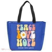 Peace Love Hope Pulmonary Fibrosis Awareness Gift Tote Bag thumb 0