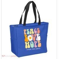 Peace Love Hope Pulmonary Fibrosis Awareness Gift Tote Bag thumb 2
