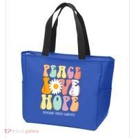 Peace Love Hope Pulmonary Fibrosis Awareness Gift Tote Bag thumb 3
