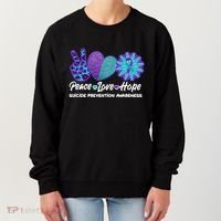 Peace Love Hope Suicide Prevention Awareness Women's Sweatshirt thumb 0