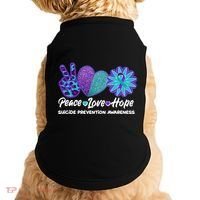 Peace Love Hope Suicide Prevention Awareness Doggie Tank thumb 0