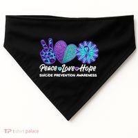 Peace Love Hope Suicide Prevention Awareness USA-Made Doggie Bandana thumb 0