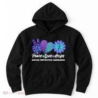 Peace Love Hope Suicide Prevention Awareness Hoodie thumb 0