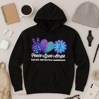 Peace Love Hope Suicide Prevention Awareness Hoodie thumb 3