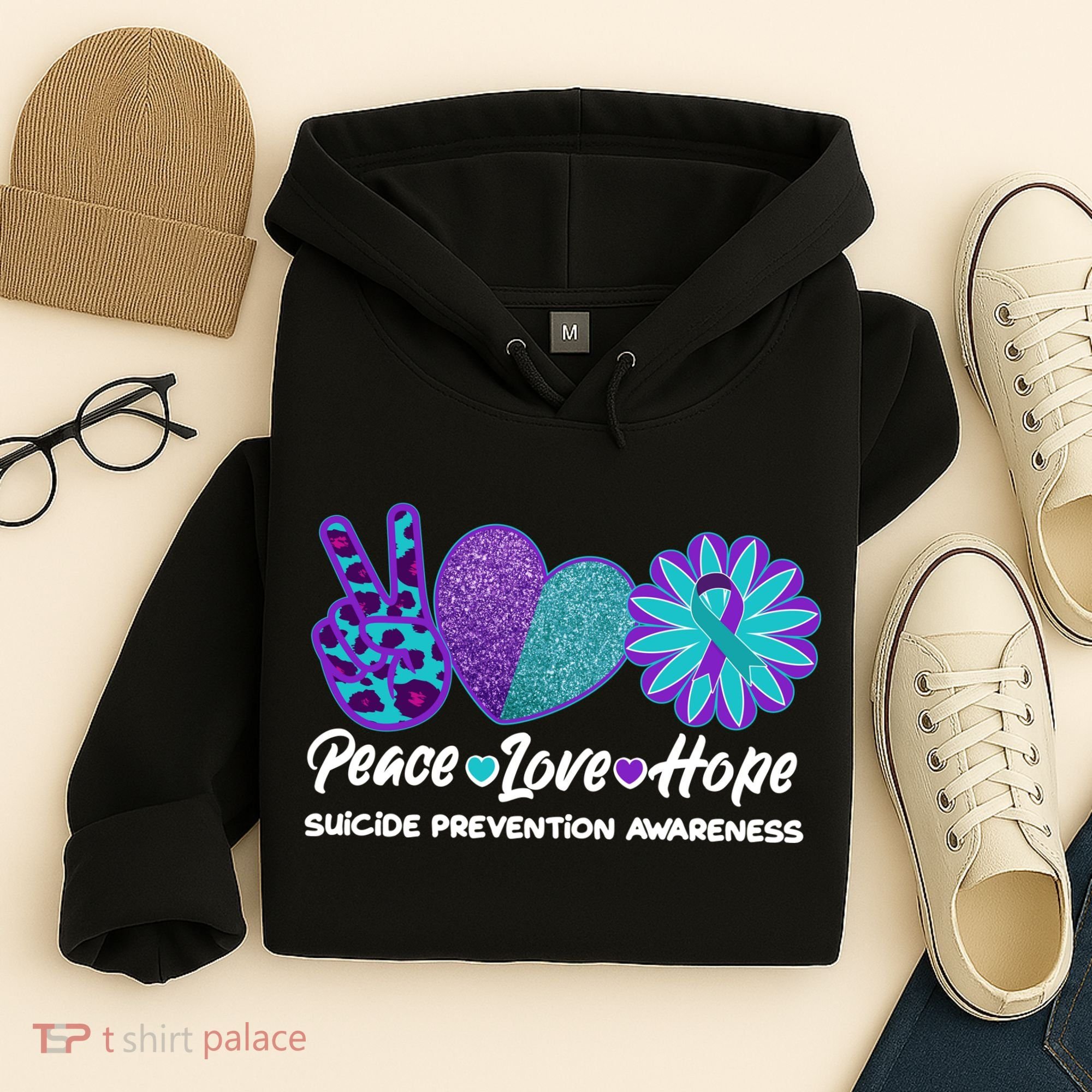 Peace Love Hope Suicide Prevention Awareness Hoodie