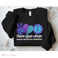 Peace Love Hope Suicide Prevention Awareness Sweatshirt thumb 2
