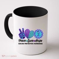 Peace Love Hope Suicide Prevention Awareness Coffee Mug thumb 0