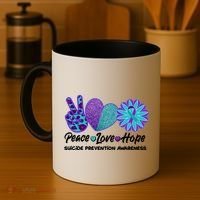 Peace Love Hope Suicide Prevention Awareness Coffee Mug thumb 4