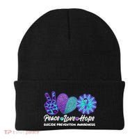 Peace Love Hope Suicide Prevention Awareness Beanie thumb 0