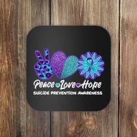 Peace Love Hope Suicide Prevention Awareness Coaster thumb 0