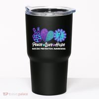 Peace Love Hope Suicide Prevention Awareness Tumbler thumb 0