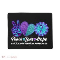 Peace Love Hope Suicide Prevention Awareness Mousepad thumb 0