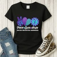 Peace Love Hope Suicide Prevention Awareness Women's T-Shirt thumb 3