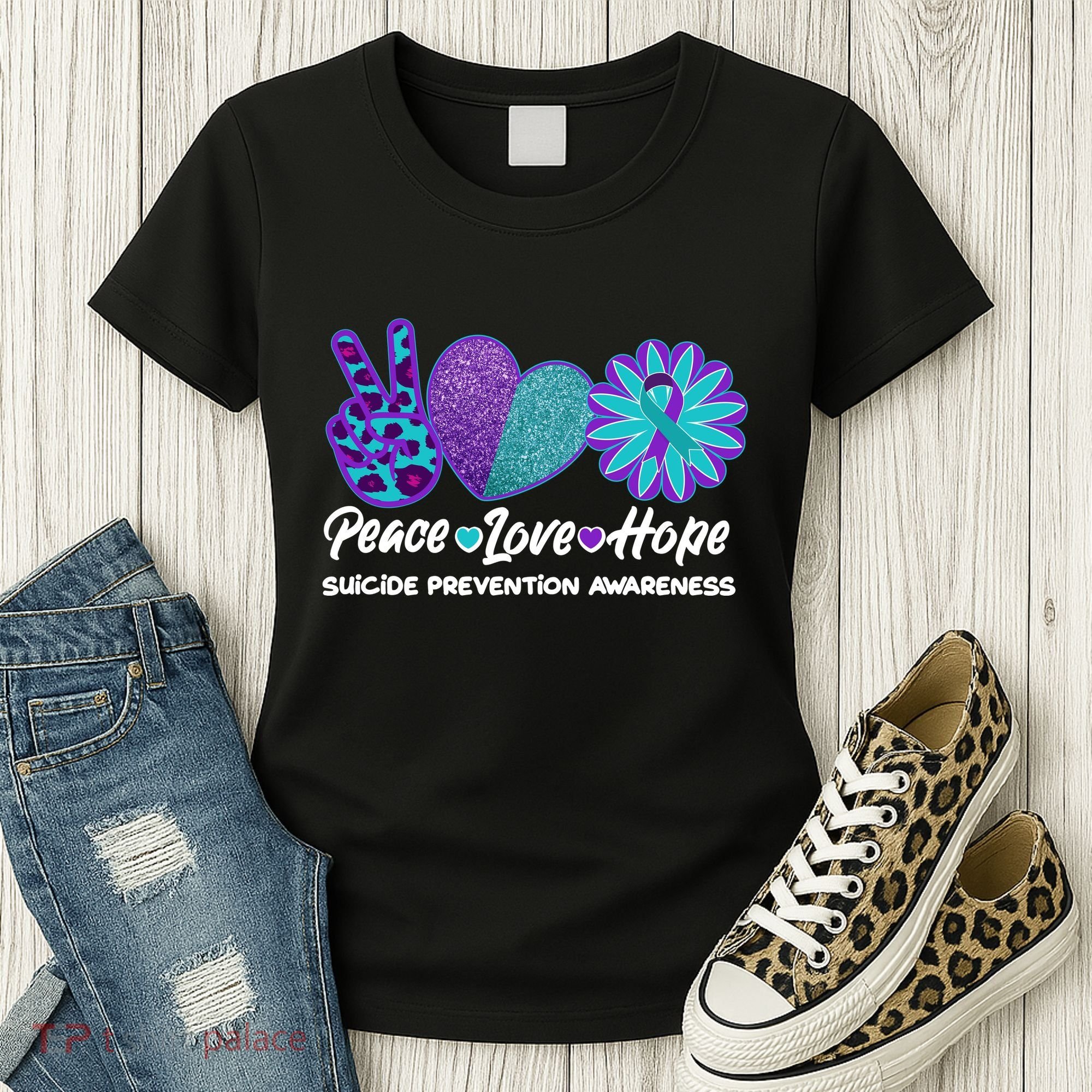 Peace Love Hope Suicide Prevention Awareness Women's T-Shirt