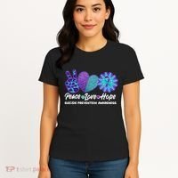 Peace Love Hope Suicide Prevention Awareness Women's T-Shirt thumb 4