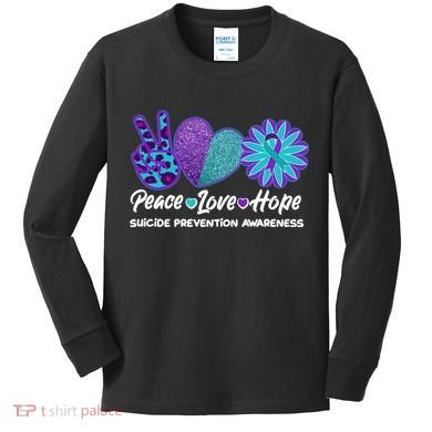 Peace Love Hope Suicide Prevention Awareness Kids Long Sleeve Shirt
