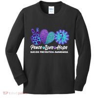 Peace Love Hope Suicide Prevention Awareness Kids Long Sleeve Shirt thumb 0