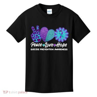 Peace Love Hope Suicide Prevention Awareness Kids T-Shirt