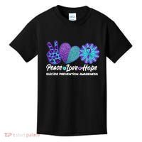 Peace Love Hope Suicide Prevention Awareness Kids T-Shirt thumb 0