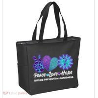 Peace Love Hope Suicide Prevention Awareness Tote Bag thumb 2