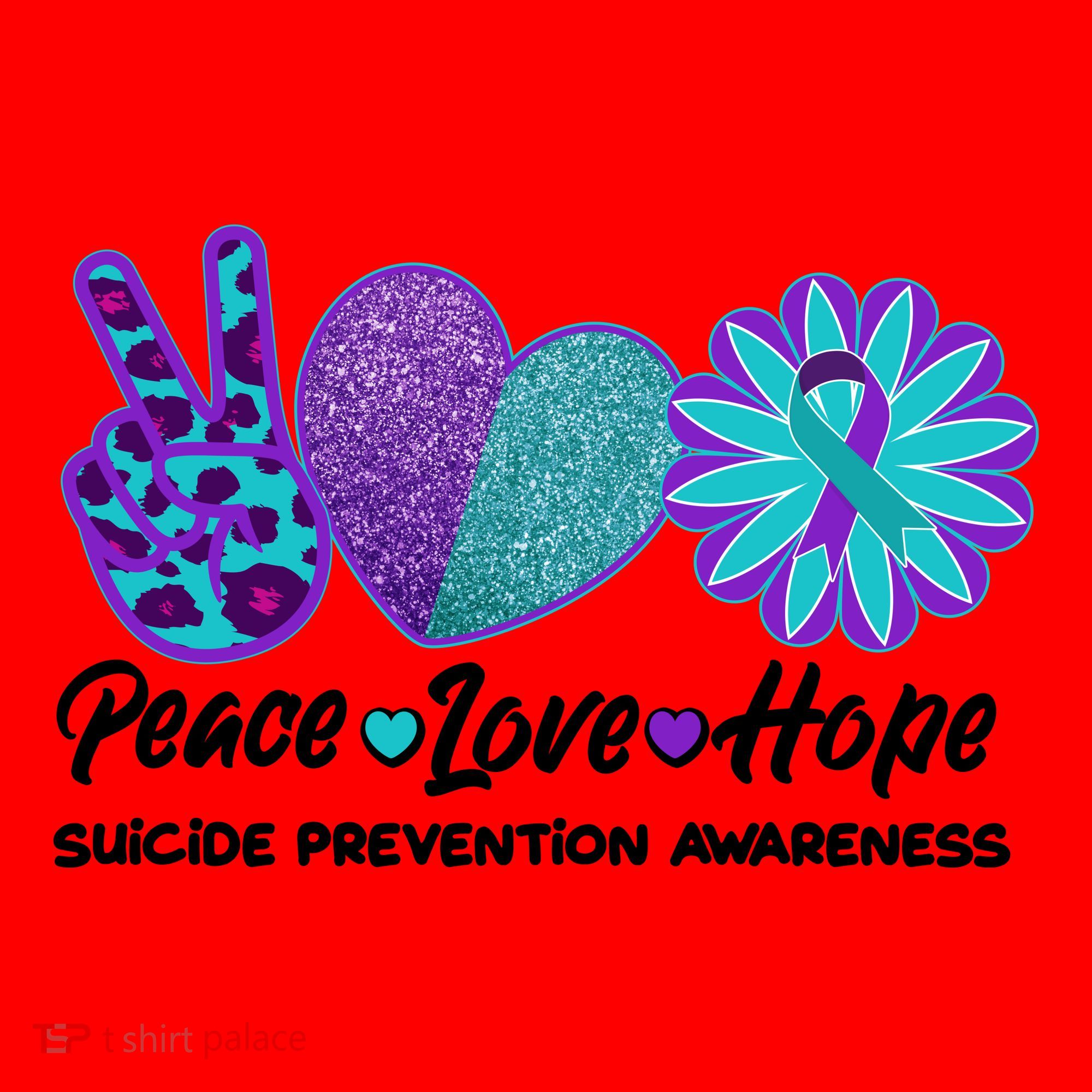 Peace Love Hope Suicide Prevention Awareness Santa Hat