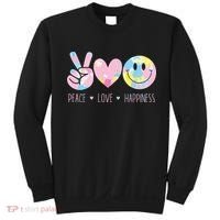 Peace Love Happiness Rainbow Tie Dye Smile Face Cute Sweatshirt thumb 0