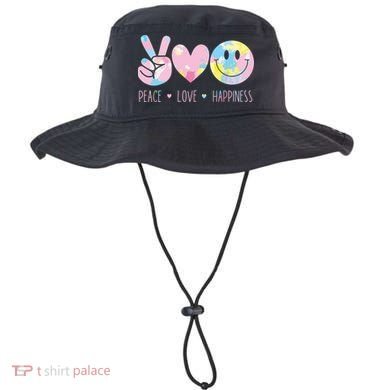 Peace Love Happiness Rainbow Tie Dye Smile Face Cute Bucket Hat