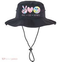 Peace Love Happiness Rainbow Tie Dye Smile Face Cute Bucket Hat thumb 0