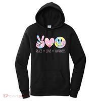 Peace Love Happiness Rainbow Tie Dye Smile Face Cute Women's Hoodie thumb 0