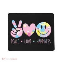Peace Love Happiness Rainbow Tie Dye Smile Face Cute Mousepad thumb 0
