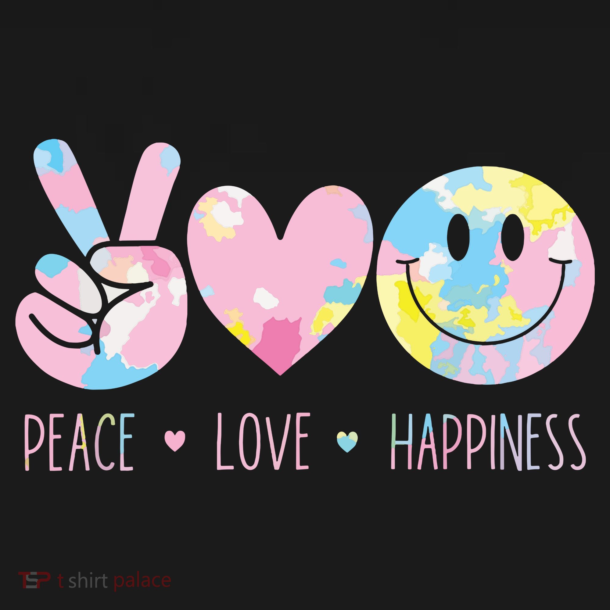 Peace Love Happiness Rainbow Tie Dye Smile Face Cute Mousepad