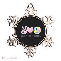 Peace Love Happiness Rainbow Tie Dye Smile Face Cute Ornament thumb 0