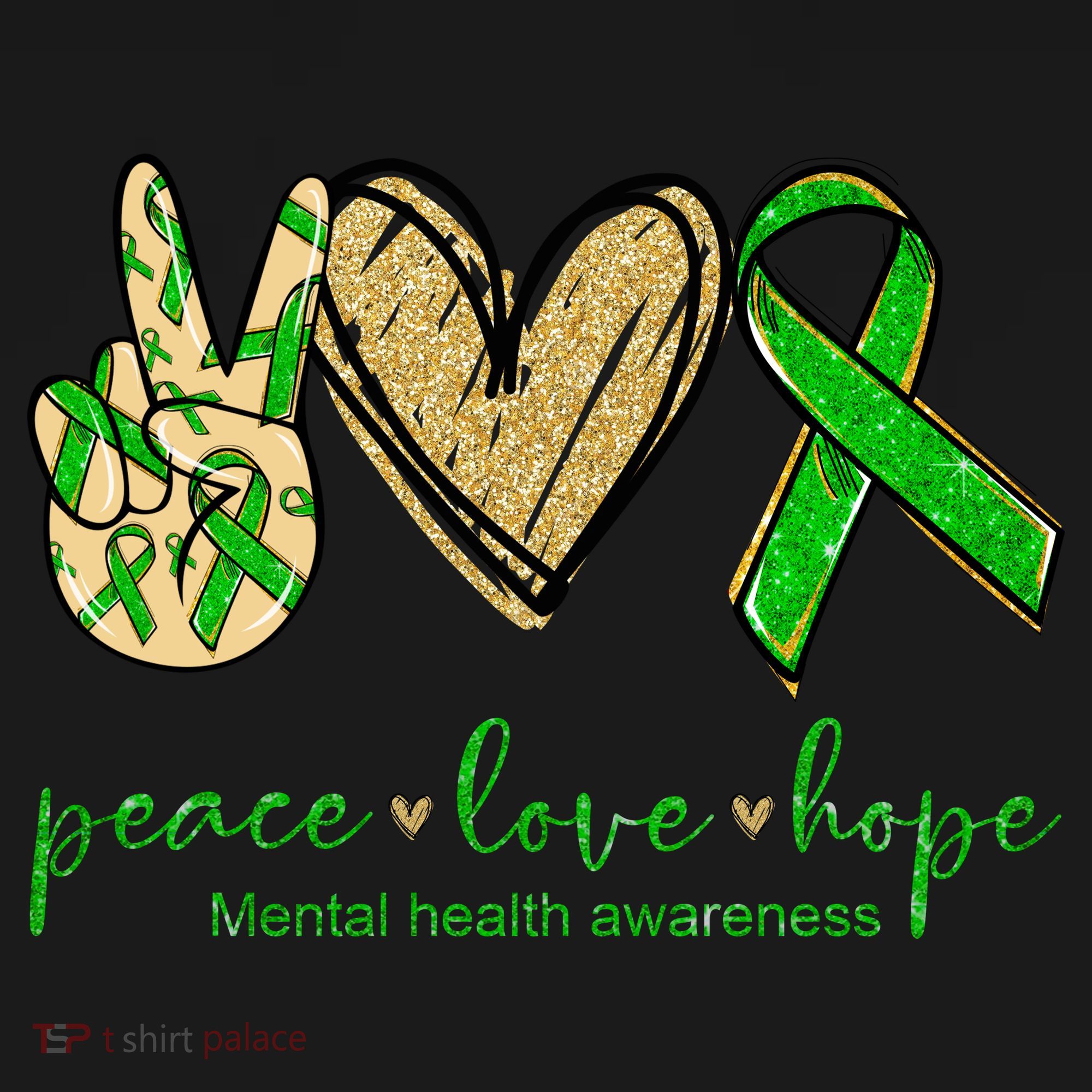 Peace Love Hope Mental Health Awareness Toddler Hoodie