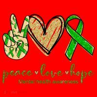 Peace Love Hope Mental Health Awareness Santa Hat thumb 1