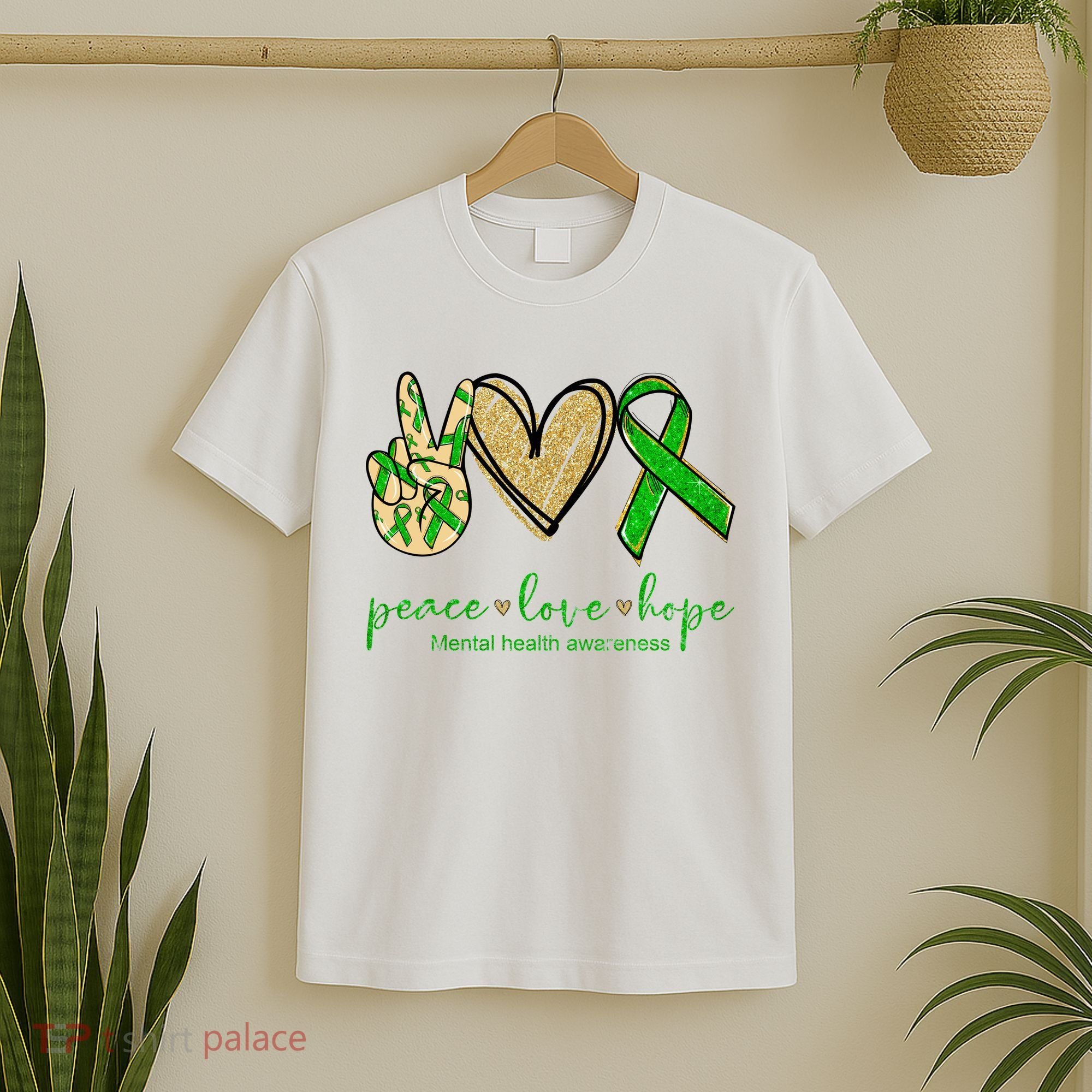 Peace Love Hope Mental Health Awareness T-Shirt