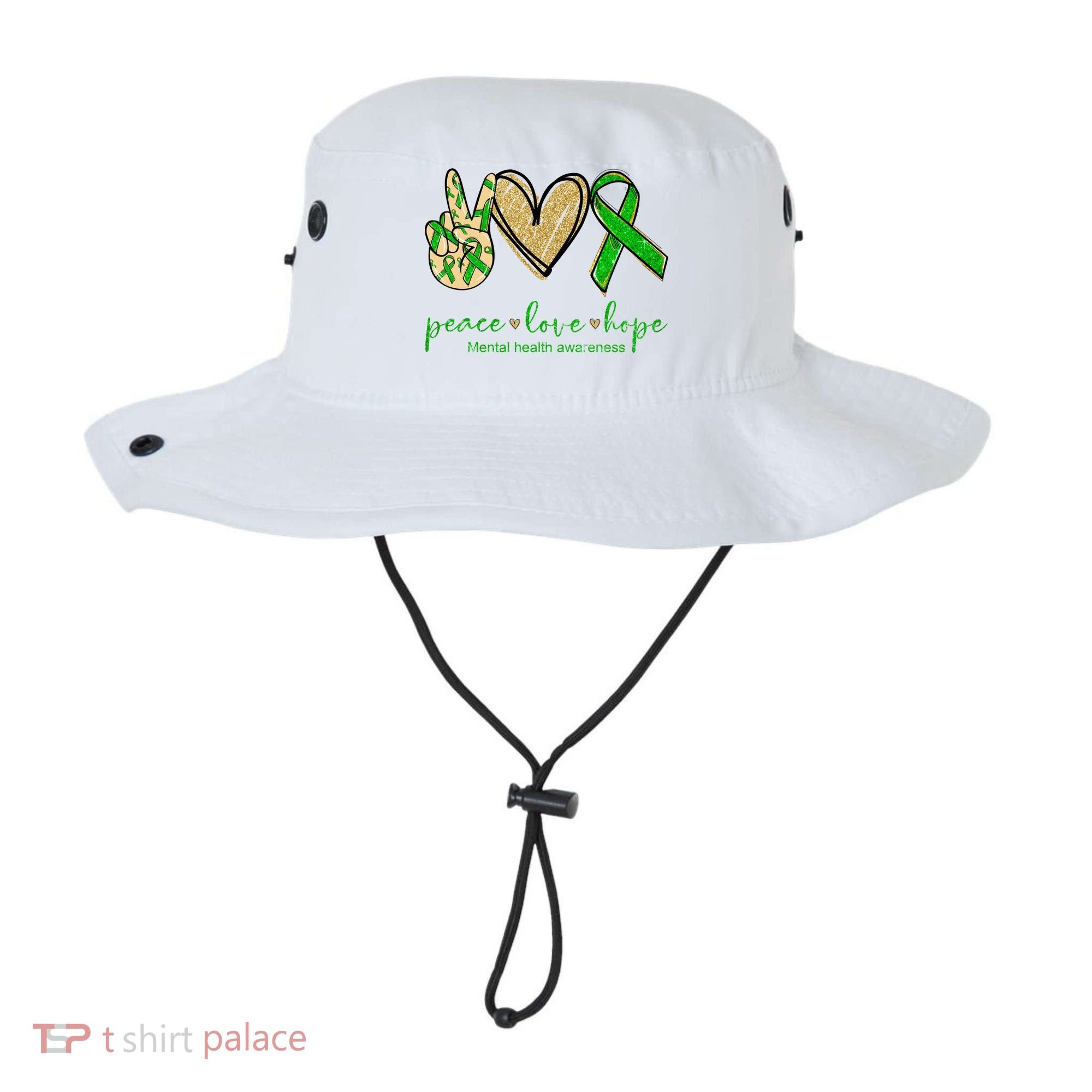 Peace Love Hope Mental Health Awareness Bucket Hat