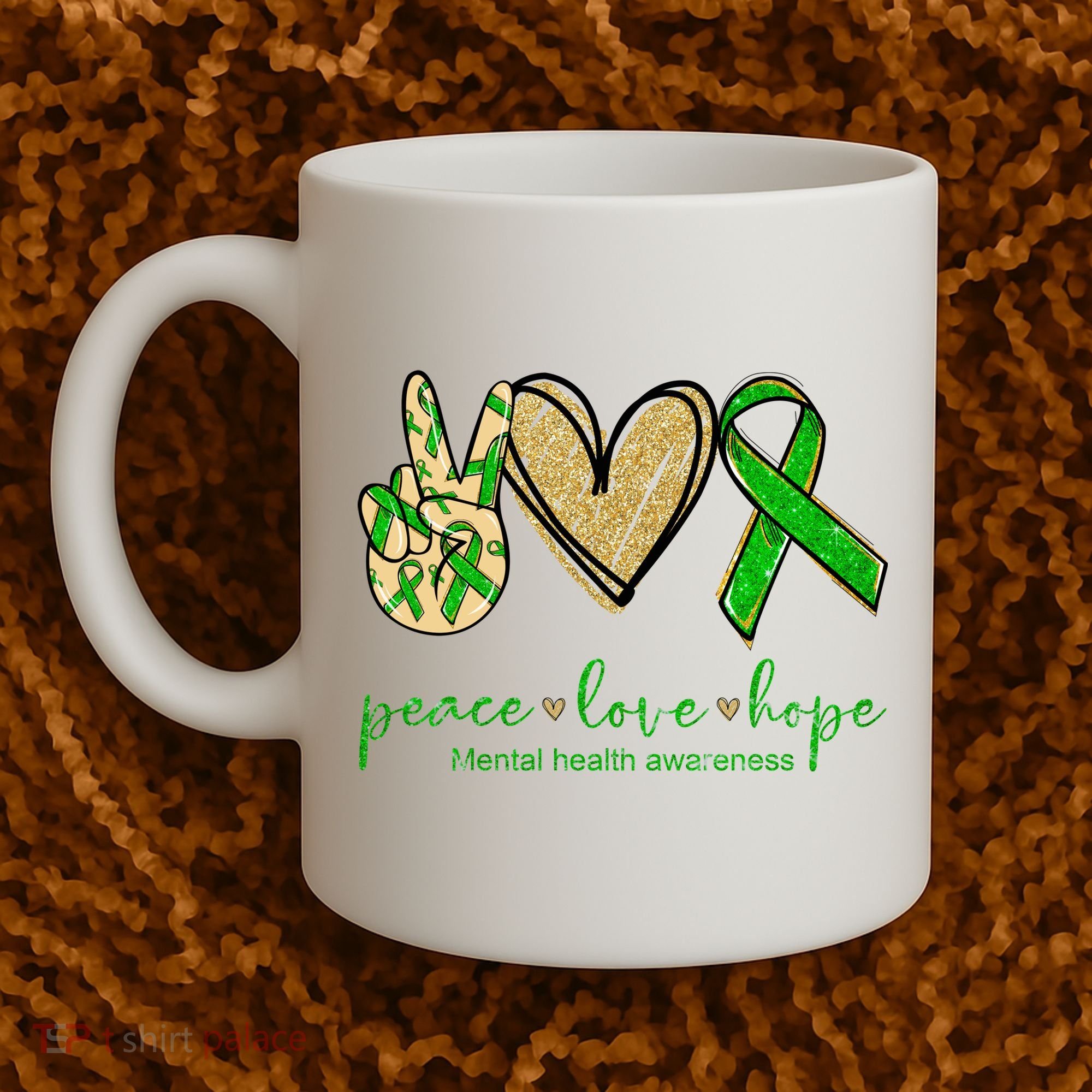 Peace Love Hope Mental Health Awareness Coffee Mug