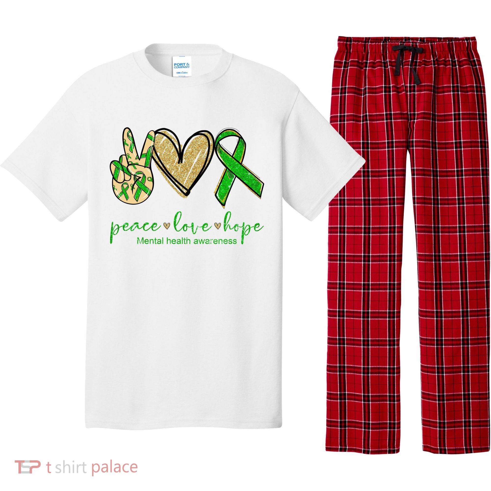 Peace Love Hope Mental Health Awareness Pajama Set