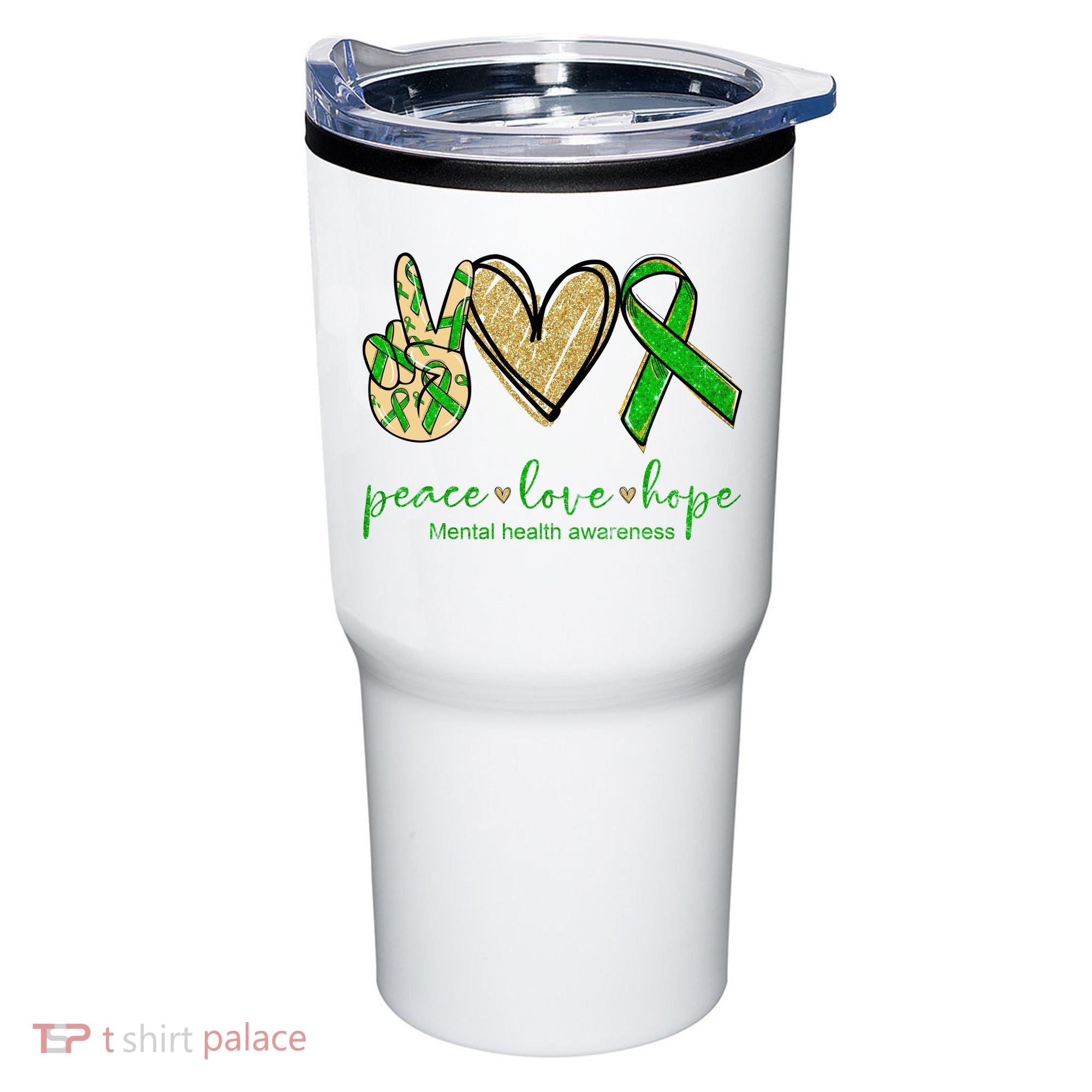 Peace Love Hope Mental Health Awareness Tumbler